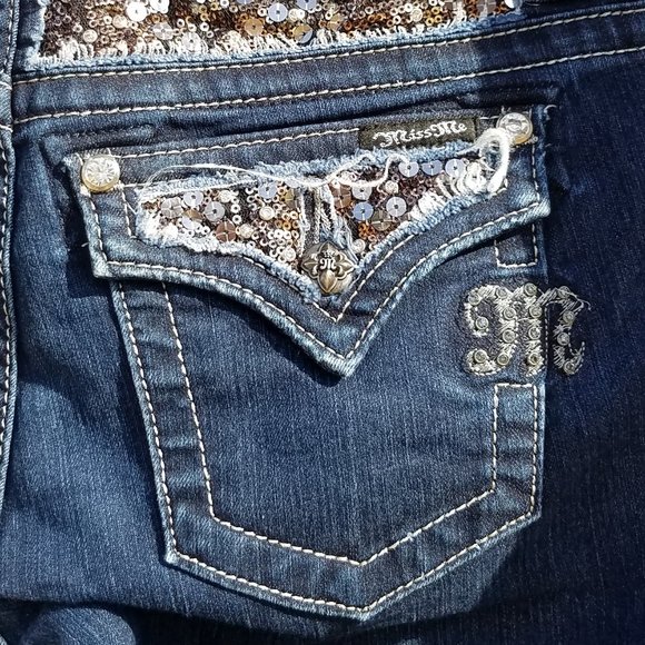 Miss Me JE5731E2L Easy Boot Sequined Jeans - 27 X 33 - Picture 14 of 16